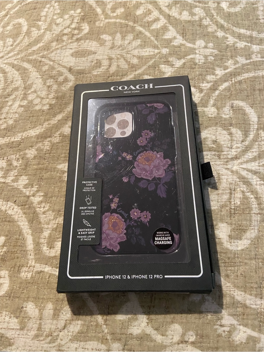 COACH Purple Floral MagSafe-Compatible iPhone 12/12 Pro Case
